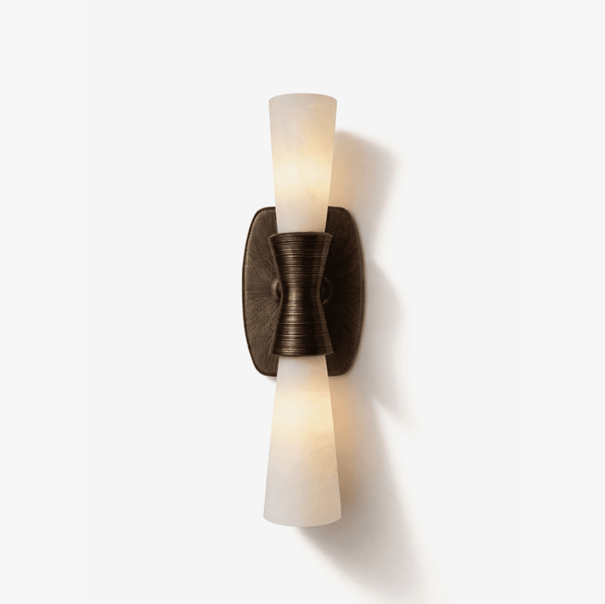 Opal Alabaster Twist Wall Light, Hardwired Wall Sconce, detail 2