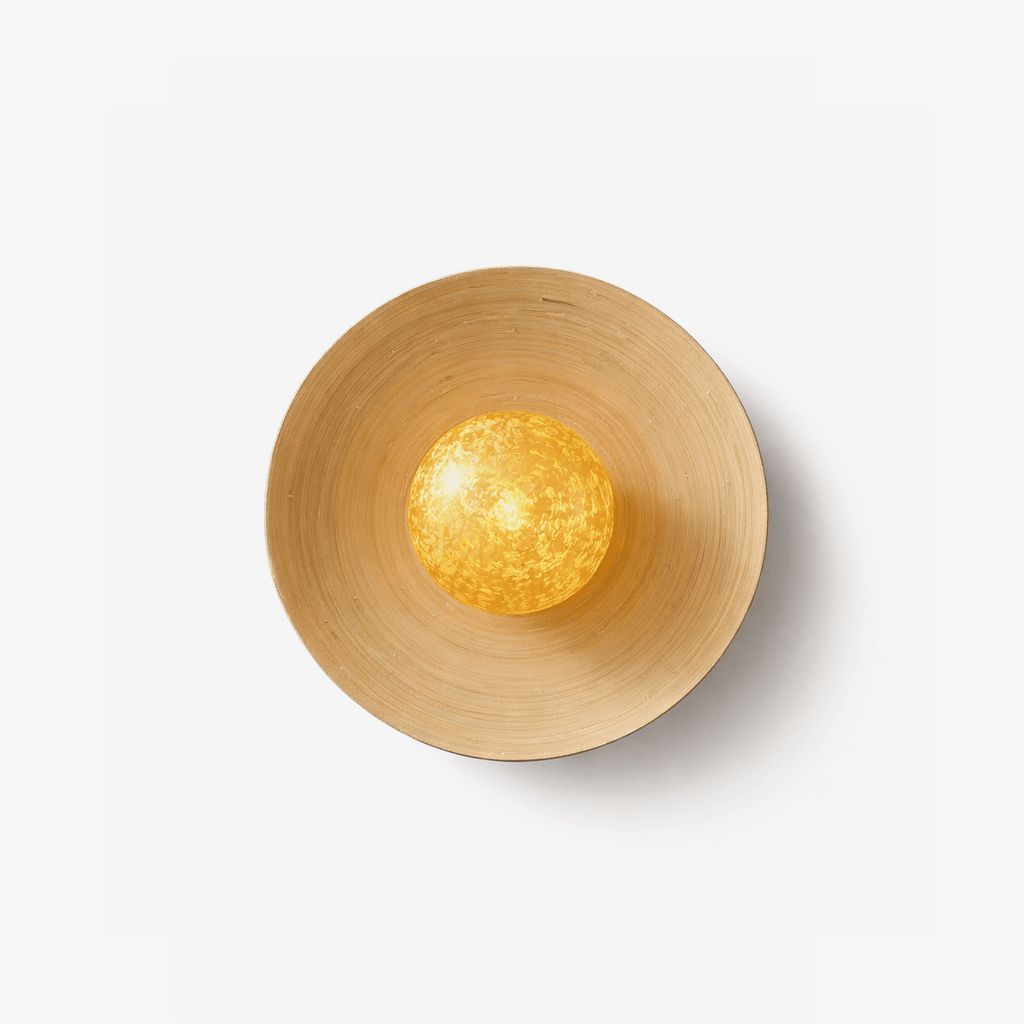 Luminous Bamboo Halo Wall Light, Hardwired Wall Sconce, detail 2