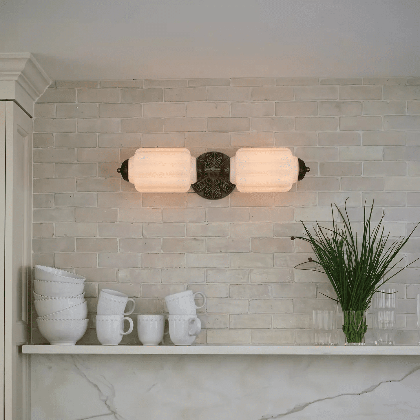 Elliot Glass Wall Light, Hardwired Wall Sconce, detail 6