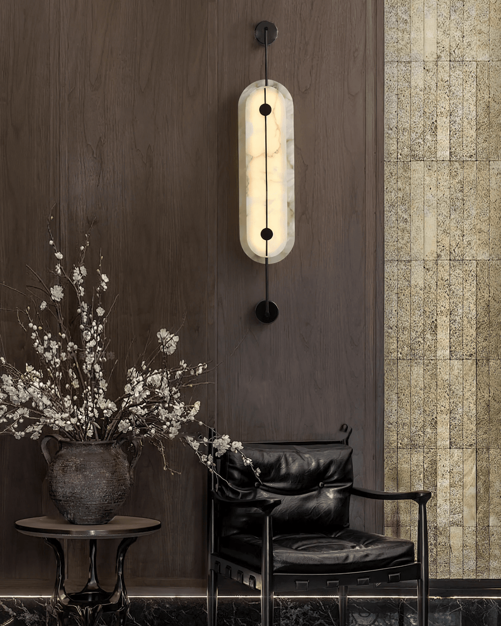 Solvane Alabaster Wall Light - Wall Lamp, Hardwired Wall Sconce, detail 14