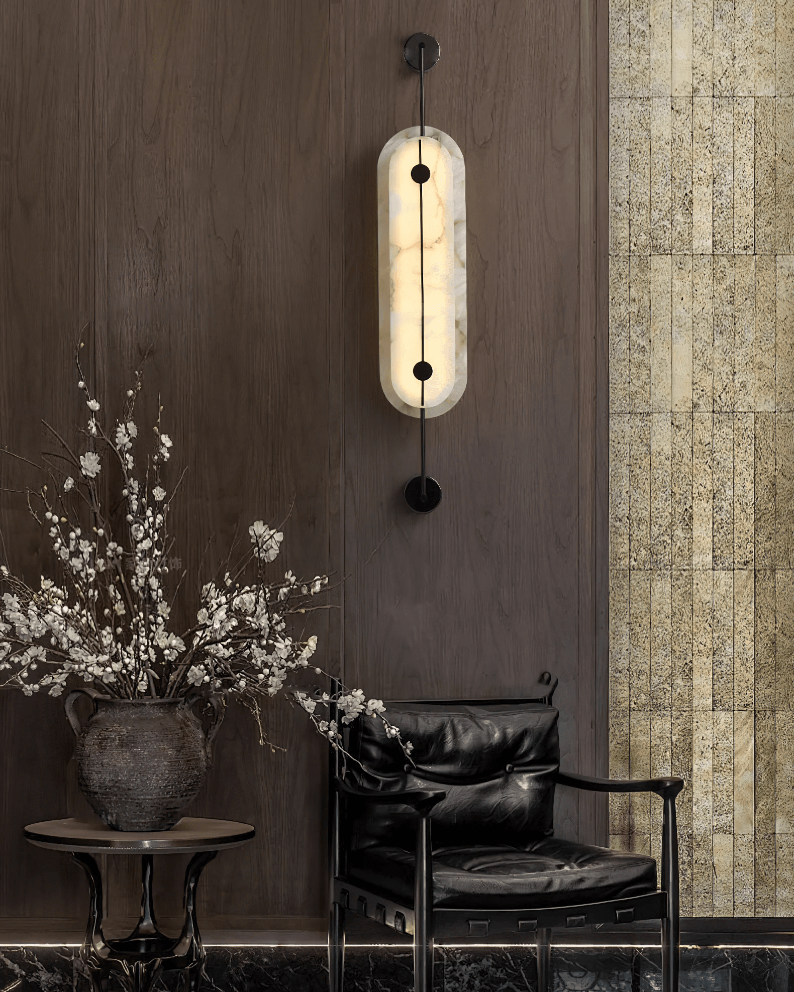 Solvane Alabaster Wall Light - Wall Lamp, Hardwired Wall Sconce, detail 14