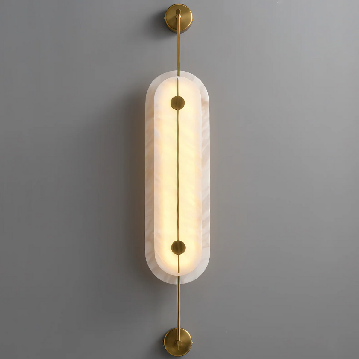 Solvane Alabaster Wall Light - Dia 18cm x H 80cm Metal, Hardwired Wall Sconce, detail 17