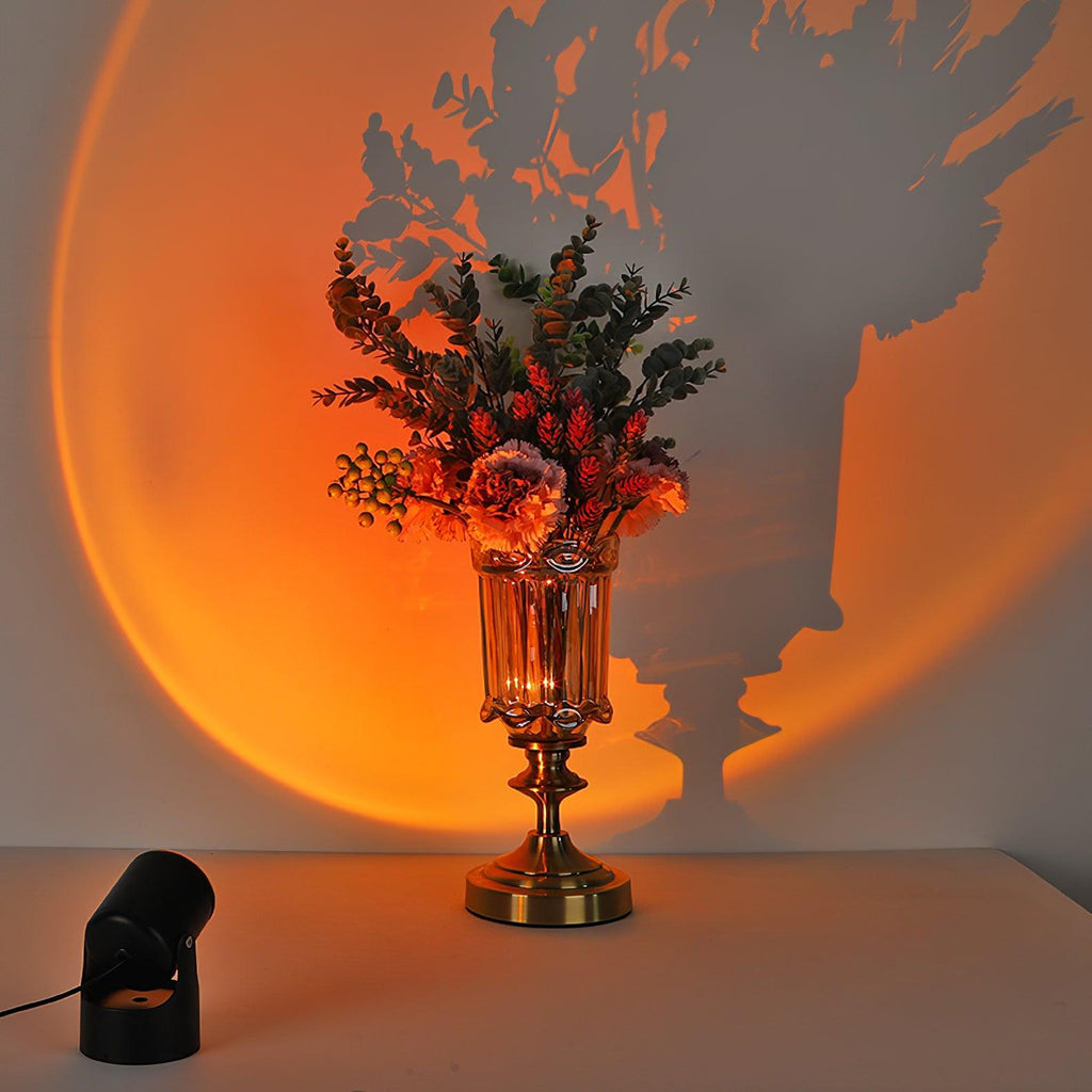 Glass Sunset Projection Built-in Battery LED Light, Bedside Table Lamp, detail 3