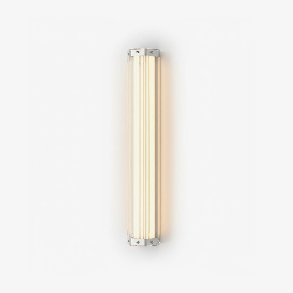 Hexagonal Glass Wall Light, Hardwired Wall Sconce, Metal, Dia 12.5cm x H 40cm