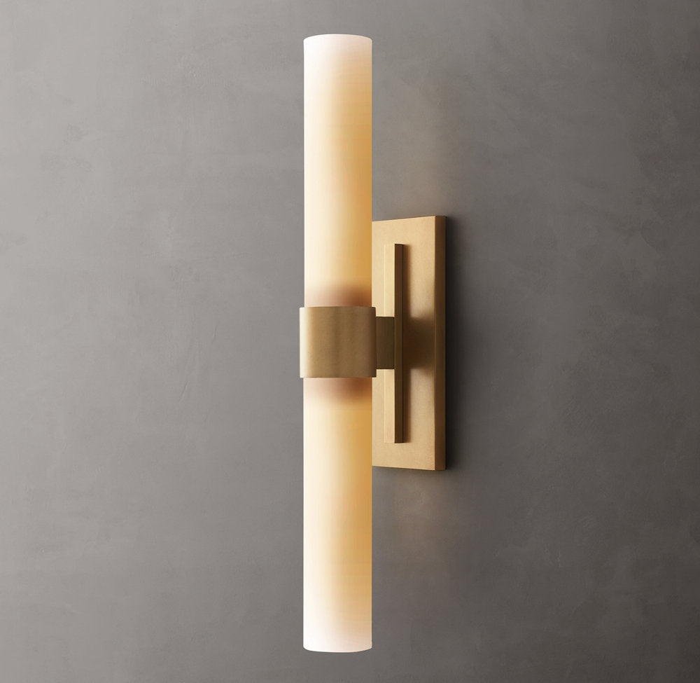 Ravelle Milk Glass Linear Wall Light, Bathroom Wall Sconce, Dimensions Overall: 4"