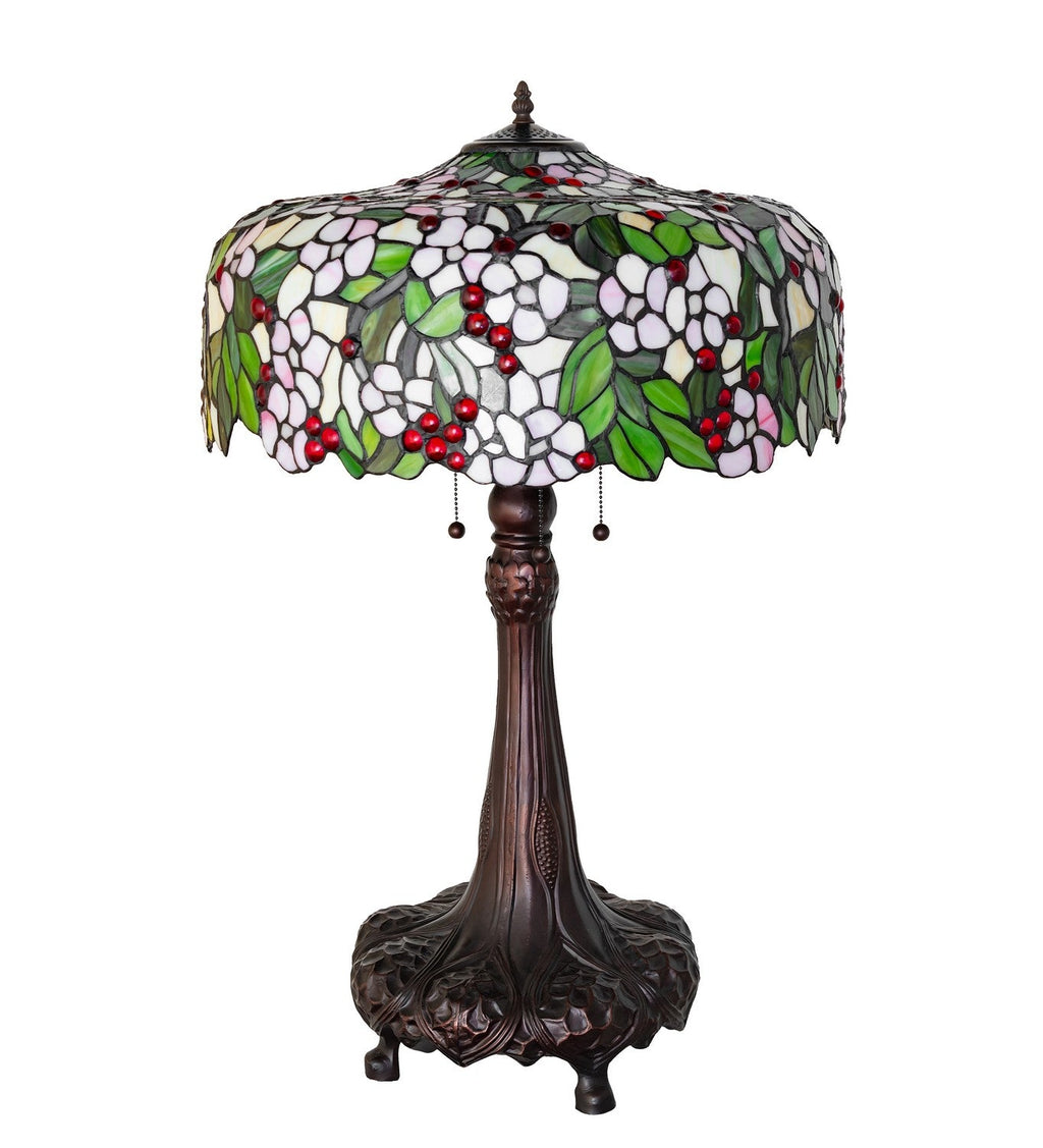 Cherry Blossom 31 Inch 3-Light 31.00" Beige Pink Red Table Lamp detail view 2