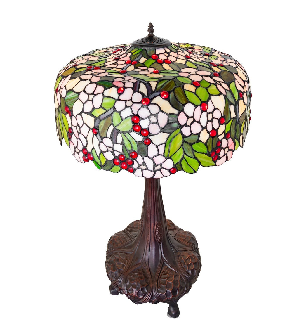 Cherry Blossom 31 Inch 3-Light 31.00" Beige Pink Red Table Lamp detail view 3