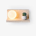 Shelf Travertine Wall Light, Hardwired Wall Sconce, Metal, L 28cm x W 16cm x H 13cm