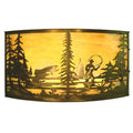 Tall Pines 42" Wide 4 Light Wall Washer with Mica Glass Shade, Bedroom Wall Sconce, Dimensions: Height: 22.5"