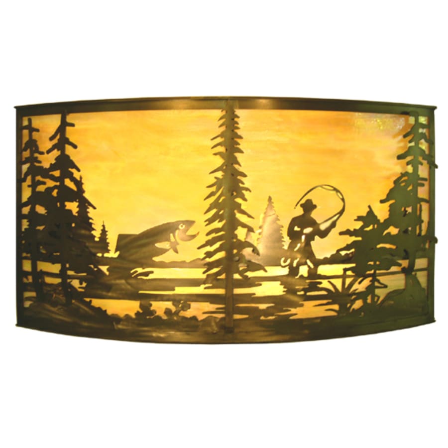 Tall Pines 42" Wide 4 Light Wall Washer with Mica Glass Shade, Bedroom Wall Sconce, Dimensions: Height: 22.5"