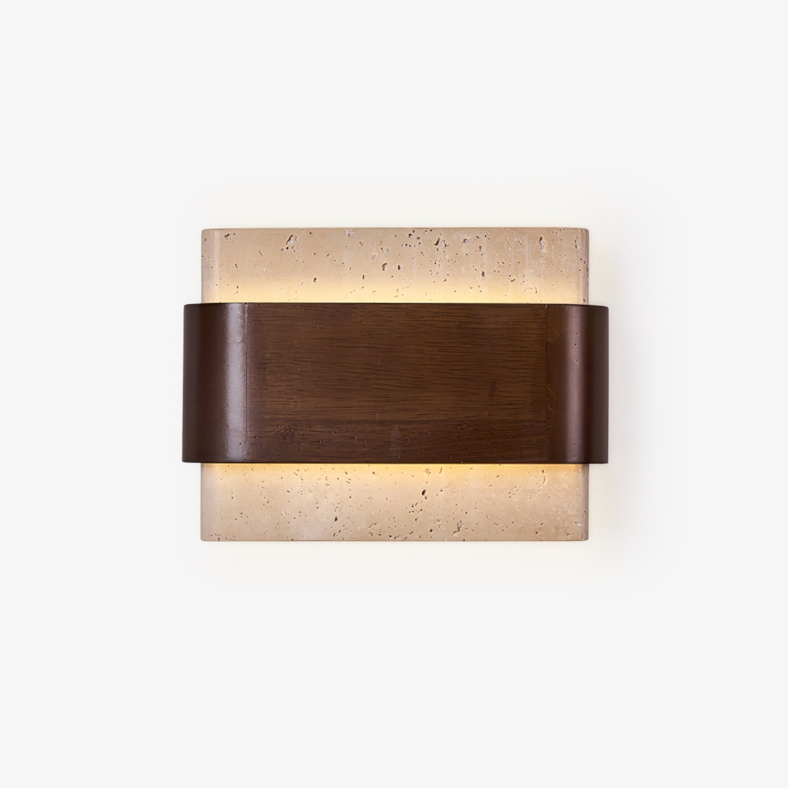 Terra Lumen Wall Light, Hardwired Wall Sconce, Yellow Travertine, Dia 22cm x H 16cm