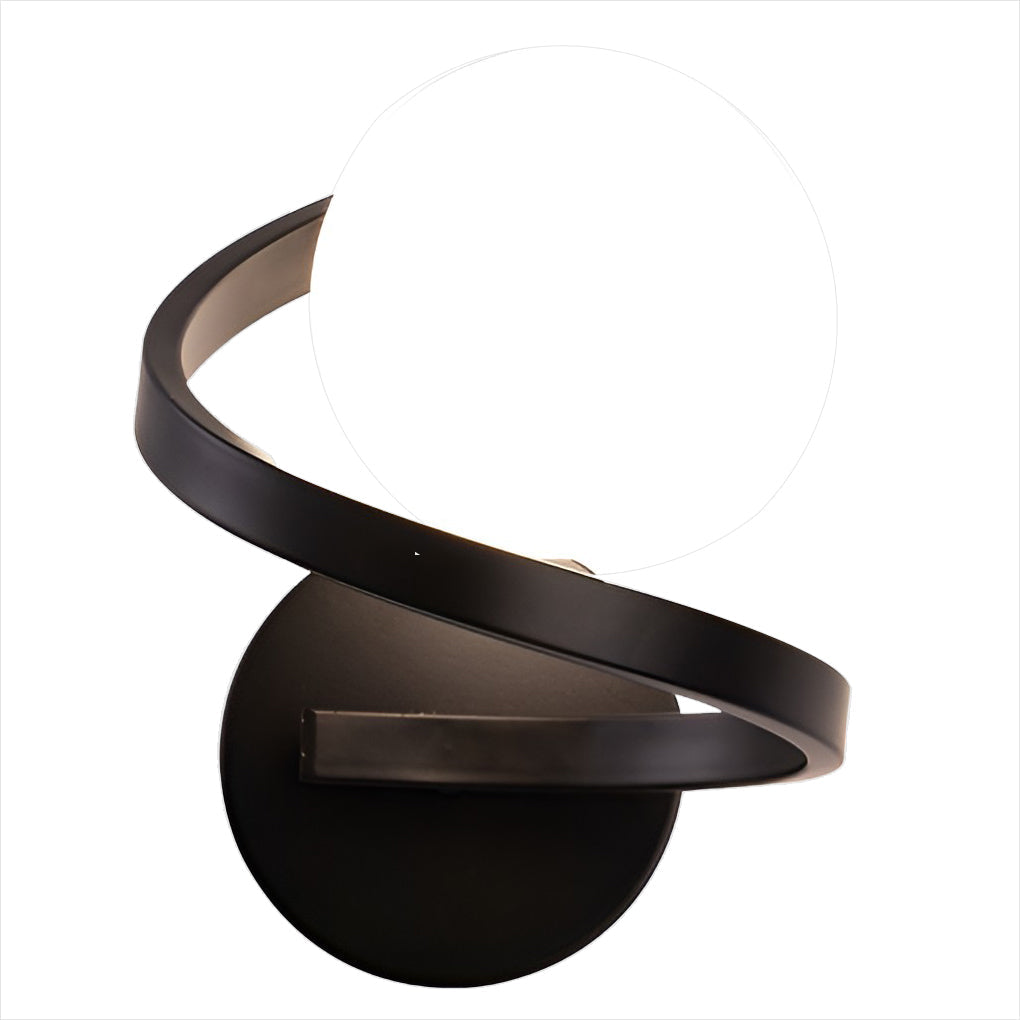 Electroplated Creative Curved Metal LED Contemporary Wall Light, Bedroom Wall Sconce, detail 7