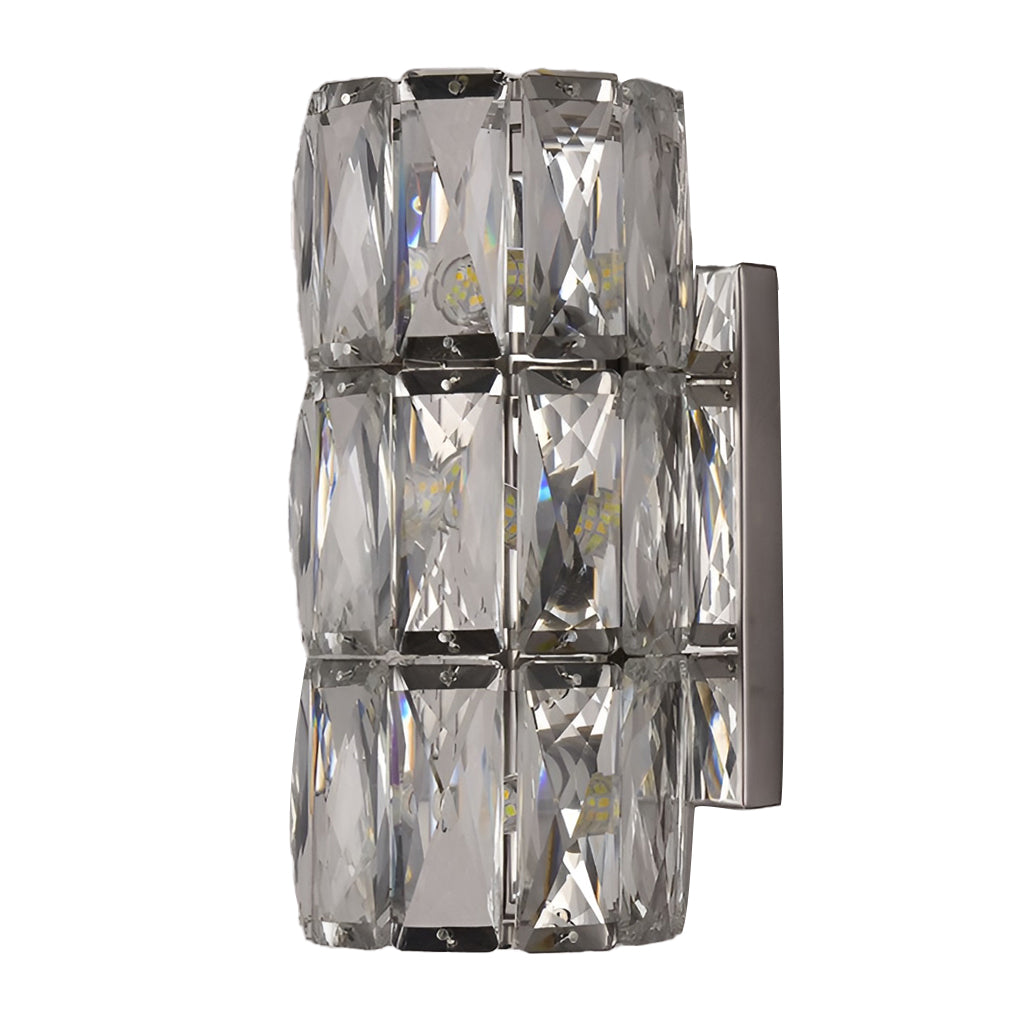 Cylindrical Crystal Three Step Dimming Light LED Contemporary Wall Fixtures Lighting, Bedroom Wall Sconce, detail 5