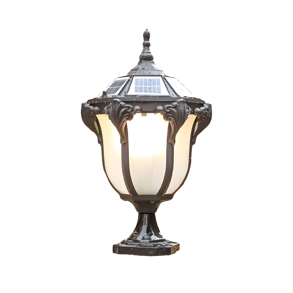 14.6-/17.7-inch H Black/Bronze Solar LED Exterior Pier-Mount Post Light, Outdoor Wall Light, detail 9