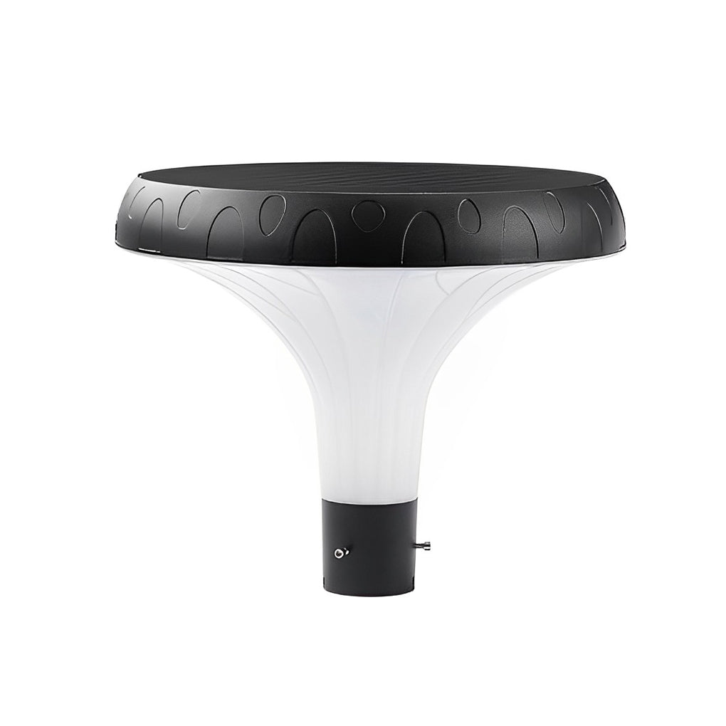 Circular Mushroom Waterproof Intelligent Black Contemporary Solar Lamp Post Light, Outdoor Wall Light, detail 9