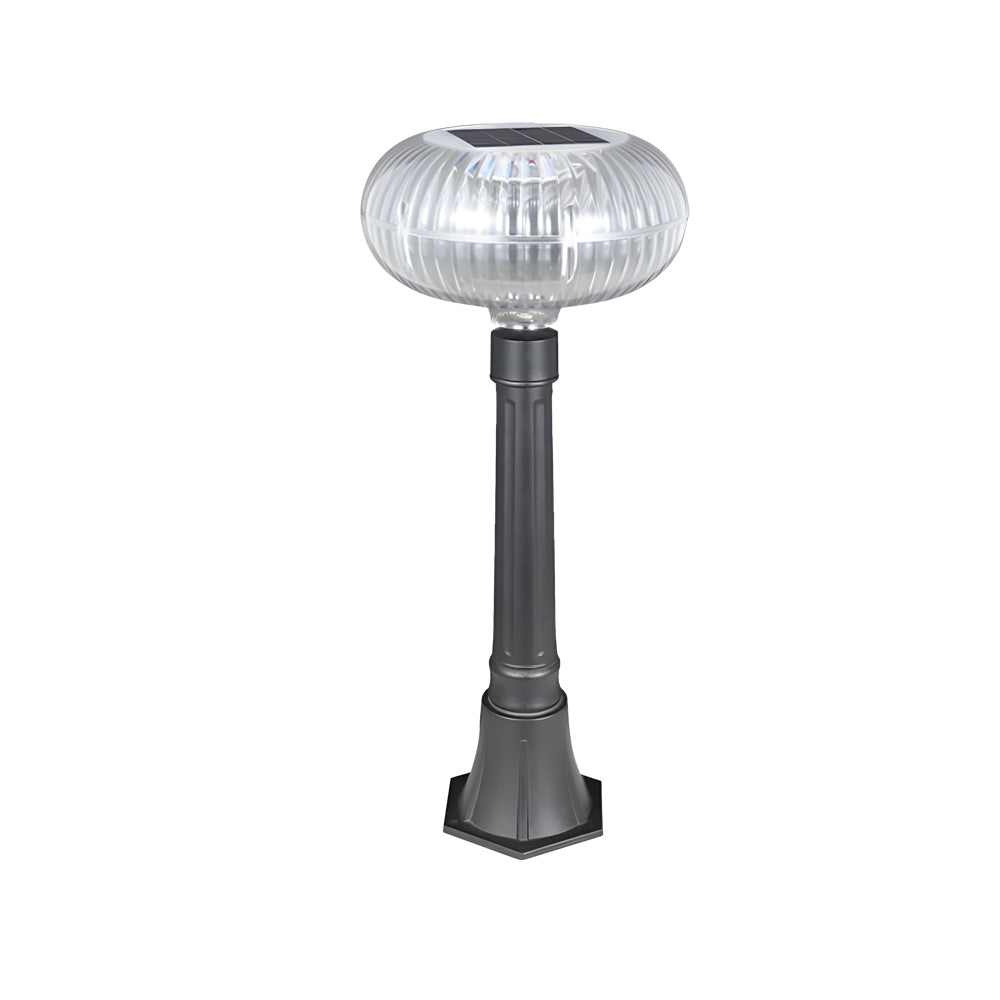 Contemporary Solar Lawn Light Metal Cylinder Oval Shade LED Exterior Bollard Light, Outdoor Wall Light, detail 5