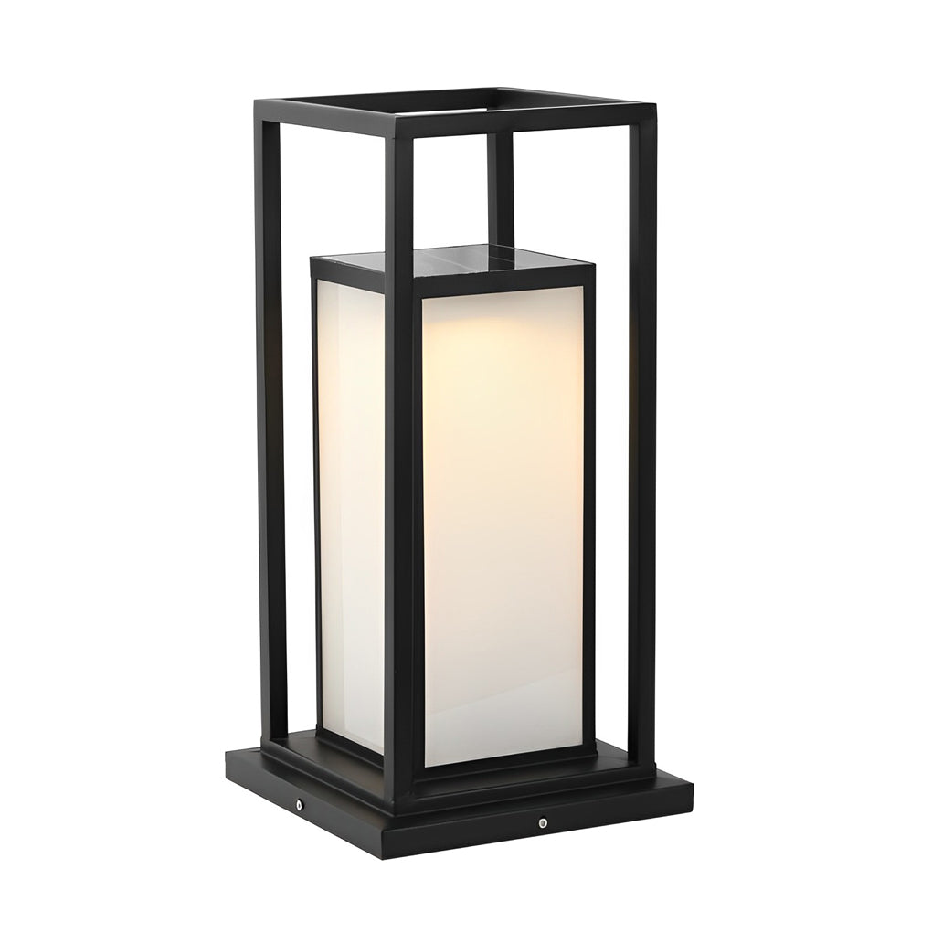 Exterior Waterproof LED Black Contemporary Solar Fence Post Lights Pillar Lamp, Outdoor Wall Light, detail 12