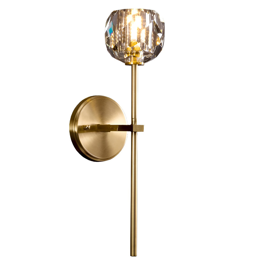 Ball-shaped LED Crystal Gold Postmodern Plug in Sconce Lighting Wall Light - 18" Copper, Plug-In Wall Sconce, detail 12
