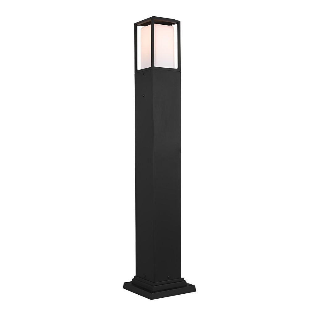 31.49 In. H Aluminum Black Bollard Lights Square Exterior Path Lights, Outdoor Wall Light, detail 7