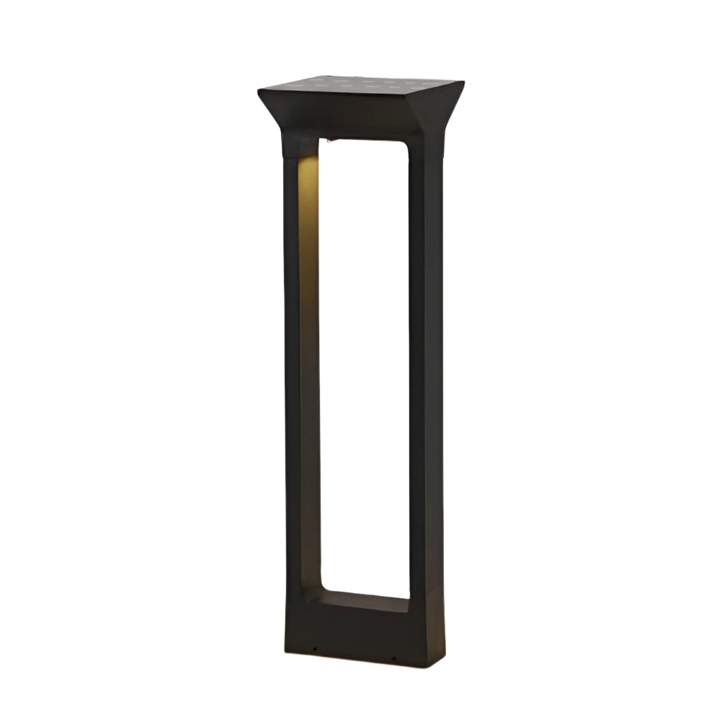 Door Shape Clean-Lined Waterproof LED Black Contemporary Solar Pathway Lights, Outdoor Wall Light, detail 6