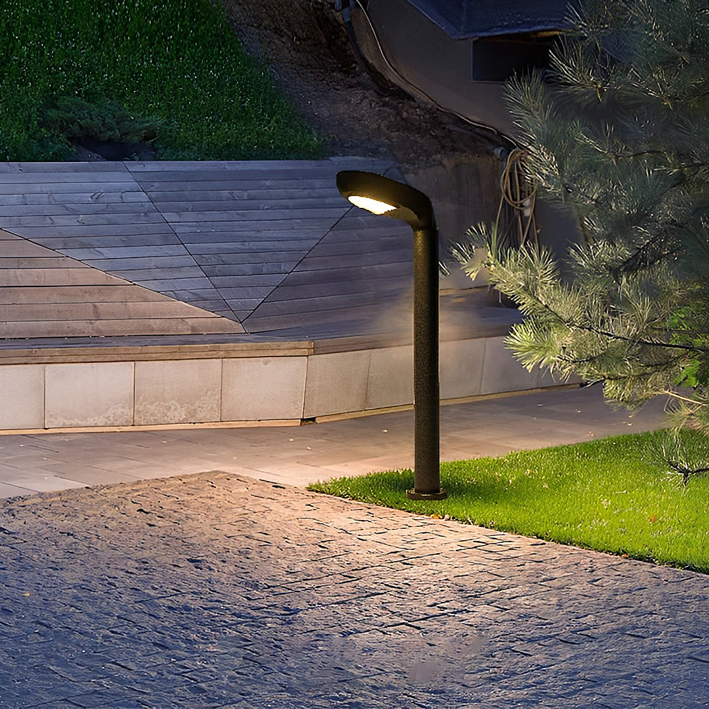Clean-Lined Waterproof LED Black Contemporary Solar Powered Lawn Lights Garden Lamp, Outdoor Wall Light, detail 4