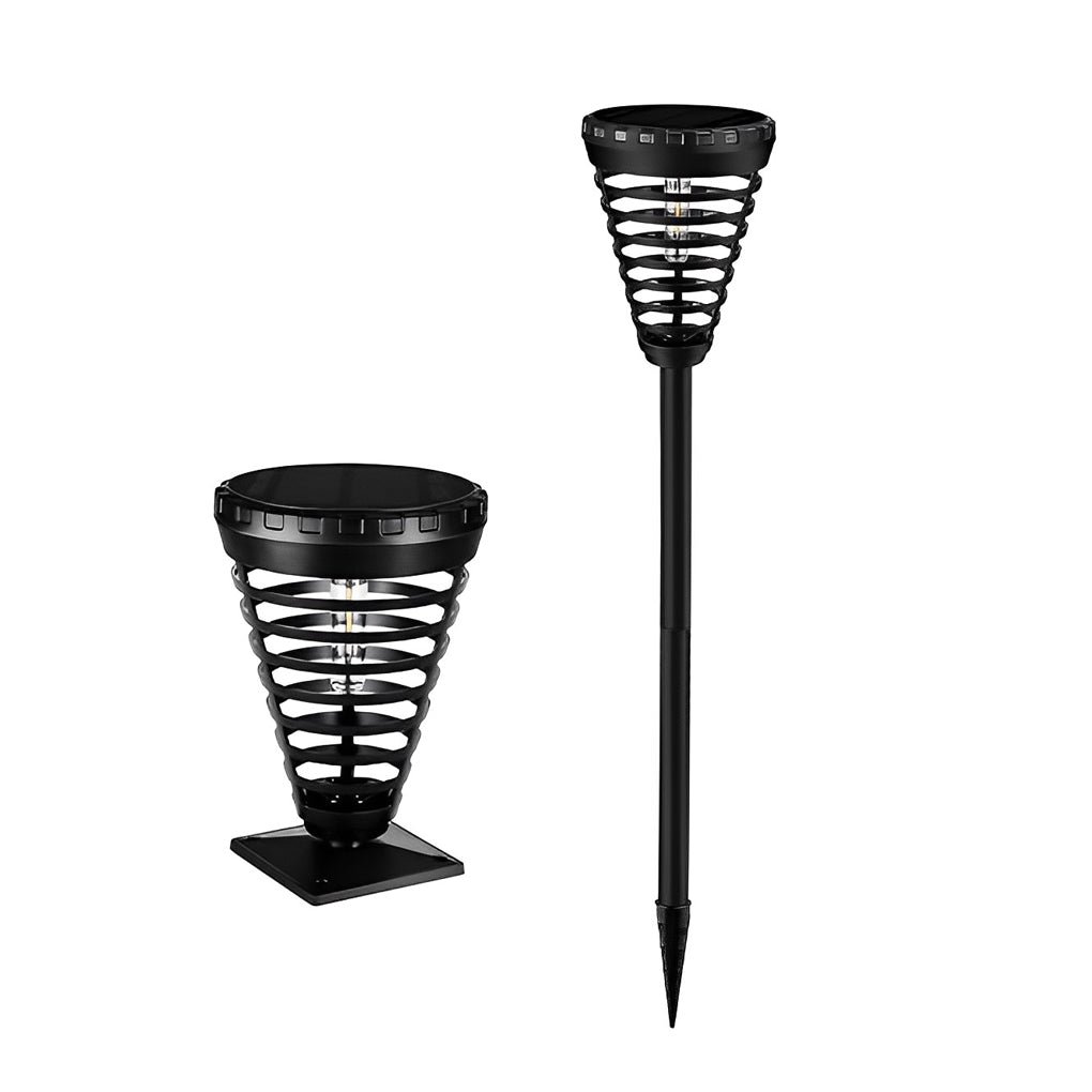 Circular Intelligent LED IP65 Waterproof Black Contemporary Solar Garden Lights, Outdoor Wall Light, detail 6