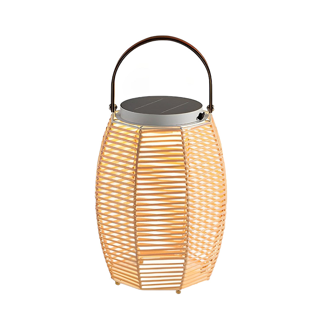 Portable Rattan LED Waterproof Solar Powered Exterior Lantern Lights, Outdoor Wall Light, detail 9