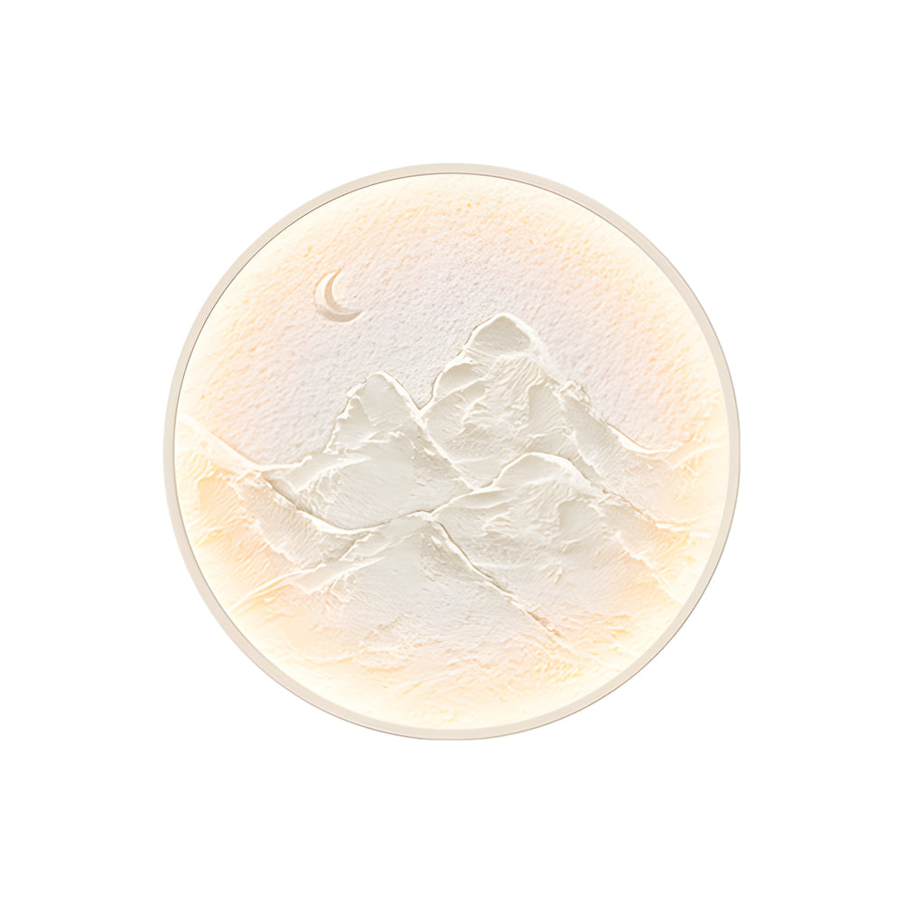 Nordic Moon Wall Light - Circular Mountain Moon Decorative Painting Lamp, Plug-In Wall Sconce, detail 7