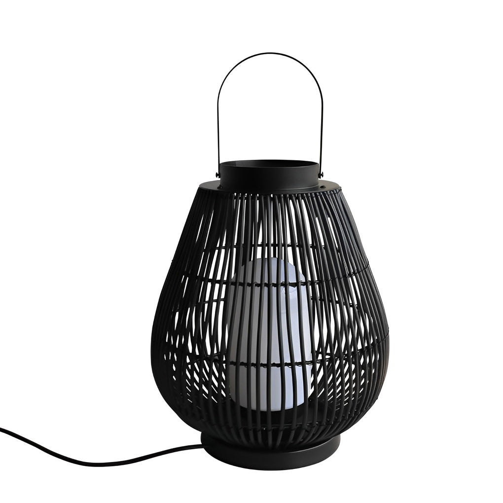 Portable Black Contemporary Iron Woven E27 Pillar Accent Exterior Lantern, Outdoor Wall Light, detail 9