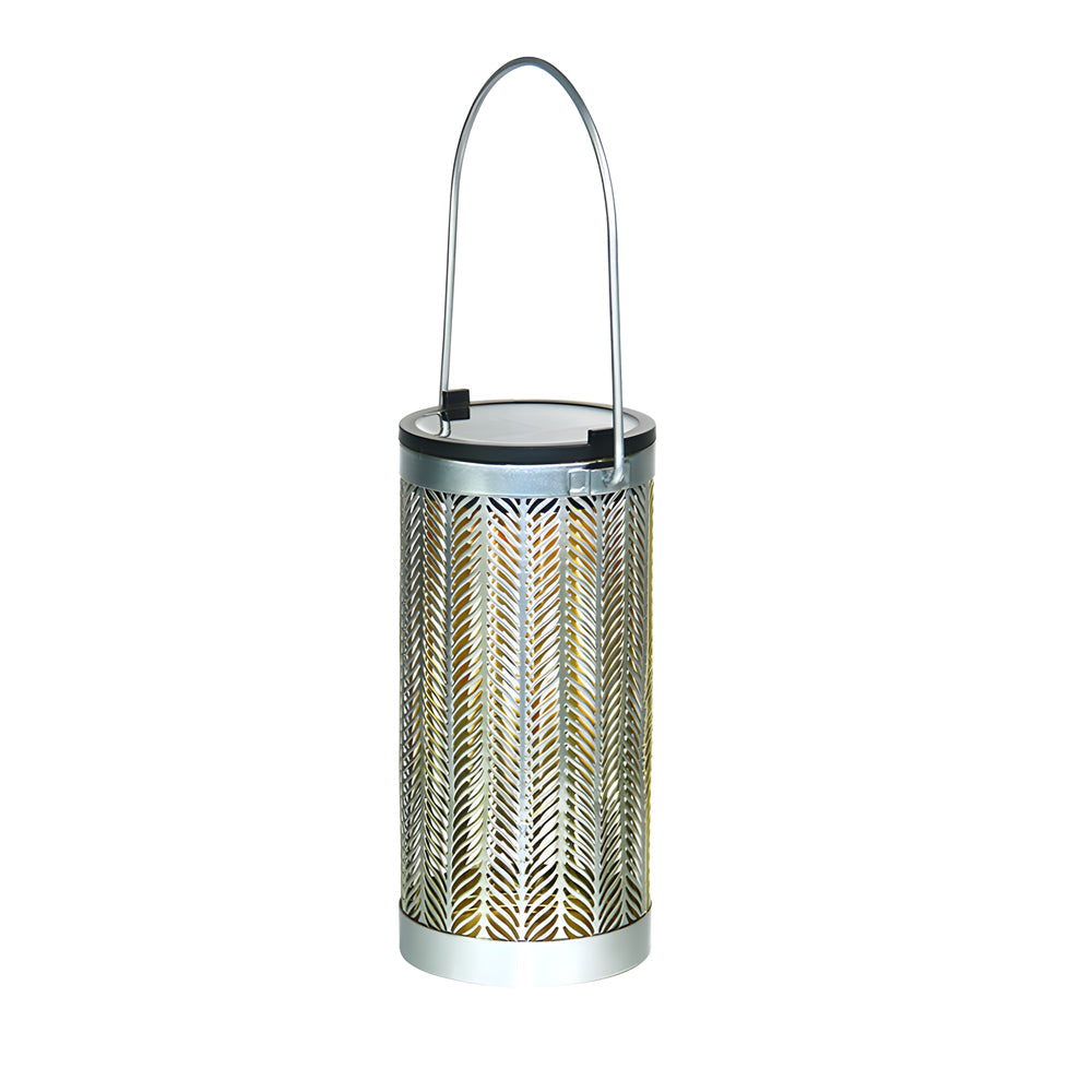7.3-Inch H Metal Cutout Solar Portable Suspended Lantern, Bedside Table Lamp, detail 6
