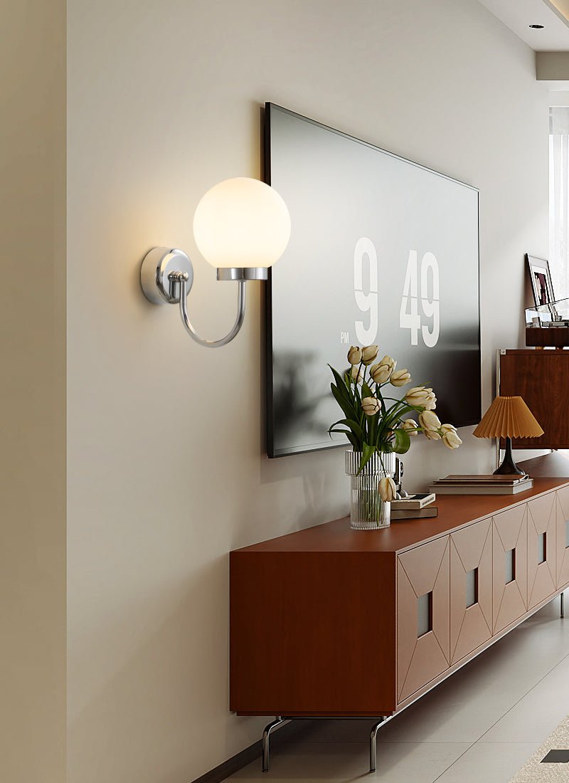 Clara Chrome Wall Light, Hardwired Wall Sconce, detail 12