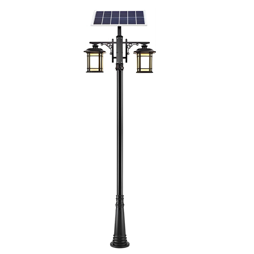 Vintage Waterproof 3 Step Dimming LED Solar Exterior Pole Lights with Remote, Outdoor Wall Light, detail 6