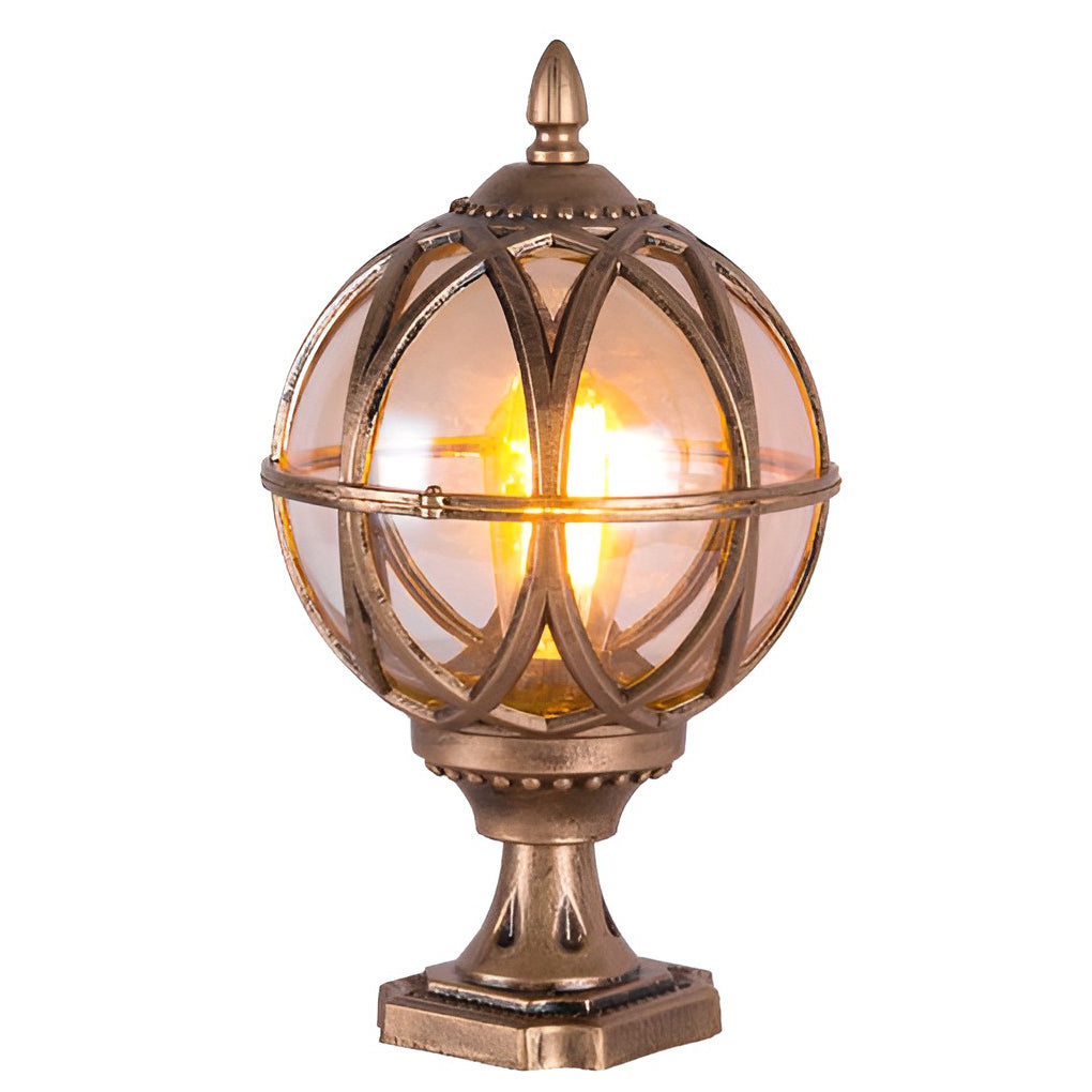Circular Glass E27 Waterproof European Style Exterior Post Caps Lights, Outdoor Wall Light, detail 9