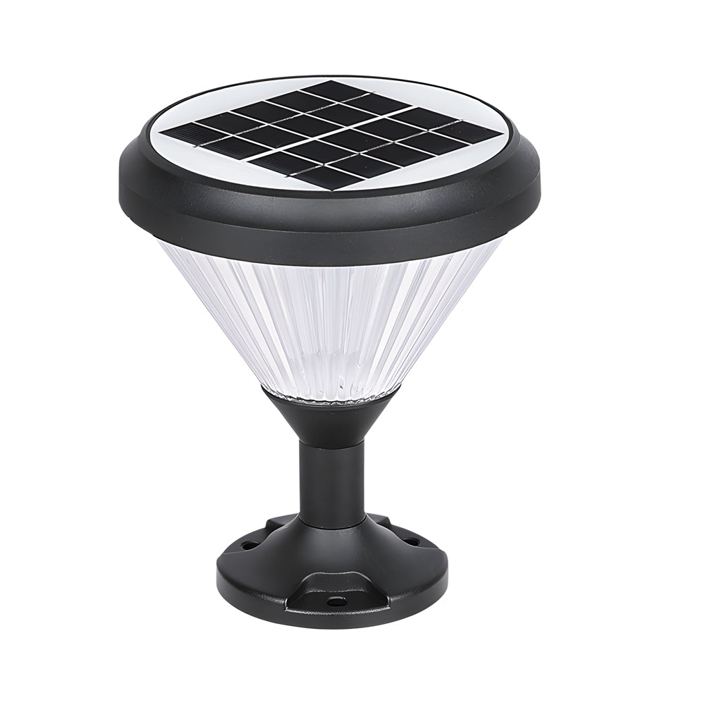 Modern 9-In H Waterproof Black Post Solar LED Pier Mount Light, Outdoor Wall Light, detail 7