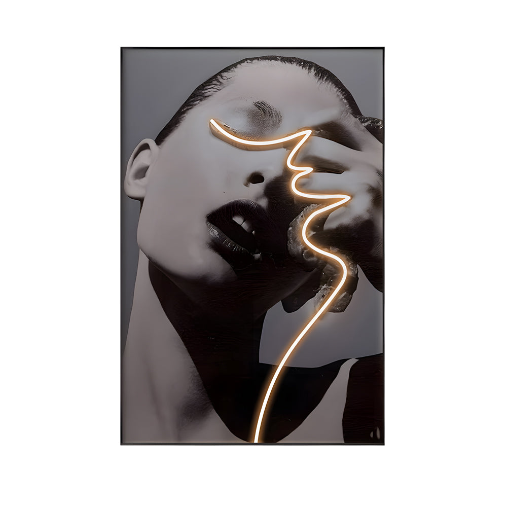 LED Crystal Porcelain Lady Profile Wall Painting, Bedroom Wall Sconce, detail 5