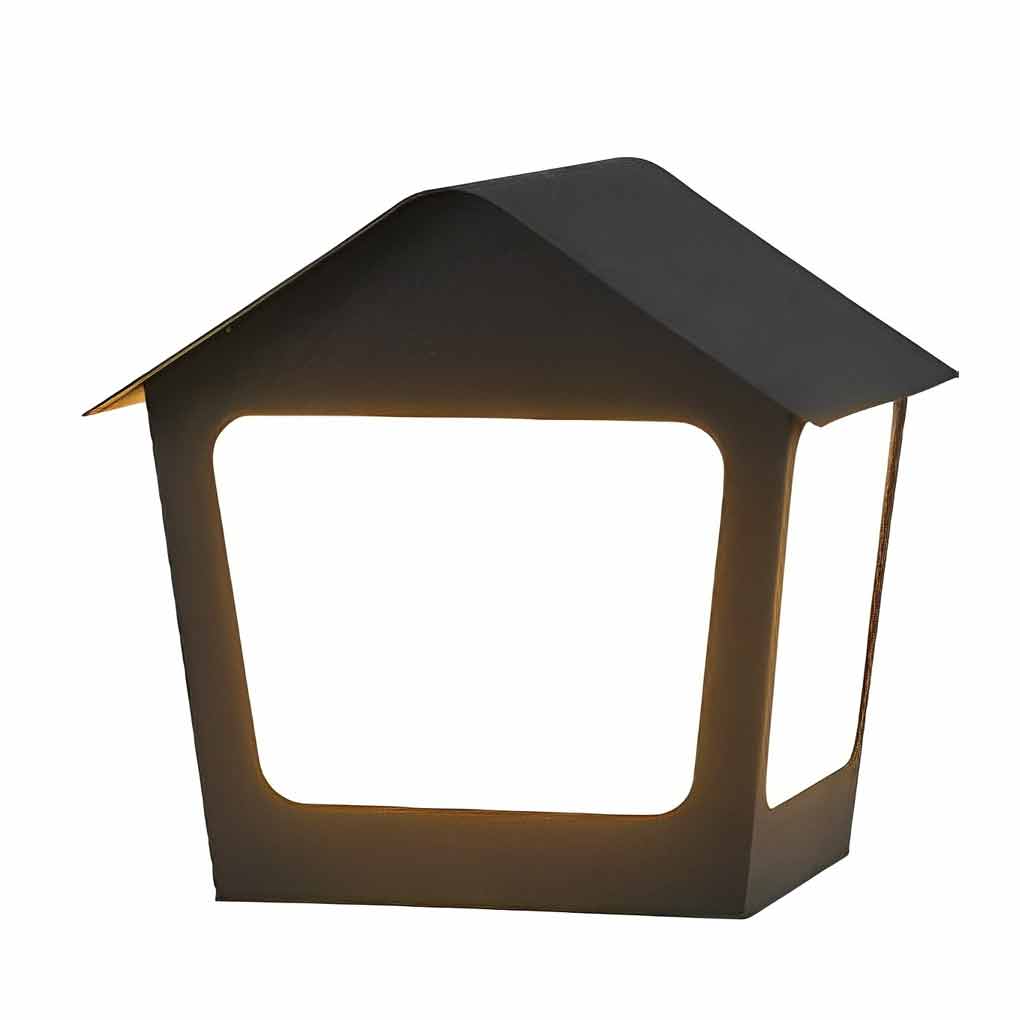 Cottage Shaped LED Waterproof Black Contemporary Solar Fence Post Lights Pillar Light, Outdoor Wall Light, detail 15