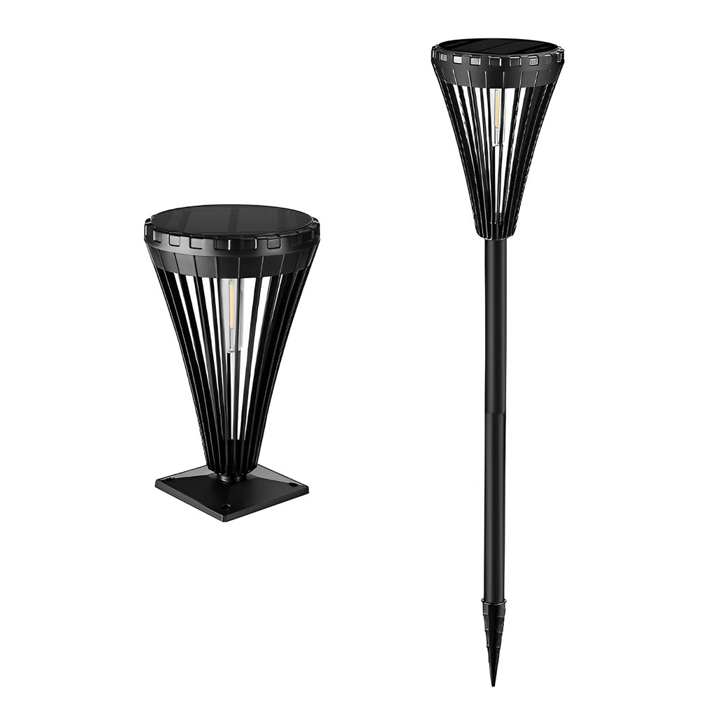 Circular Waterproof LED Intelligent Light Control Black Solar Pathway Lights, Outdoor Wall Light, detail 6