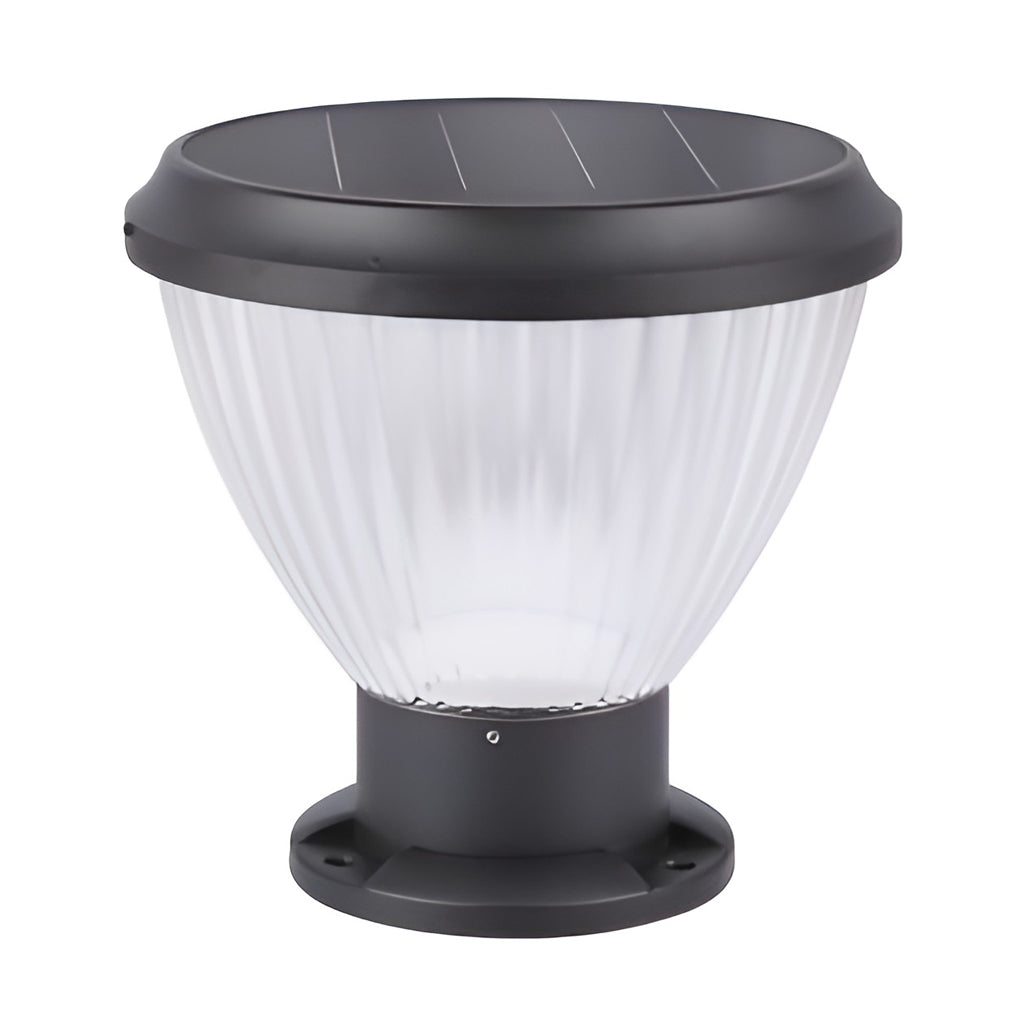 Circular LED Fast Charging Black Contemporary Solar Post Caps Lights Pillar Light, Outdoor Wall Light, detail 9