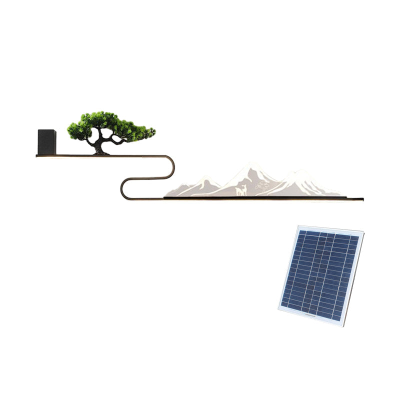 Mountain Scenery Waterproof LED Contemporary Exterior Wall Fixtures with External Battery, Outdoor Wall Light, detail 8