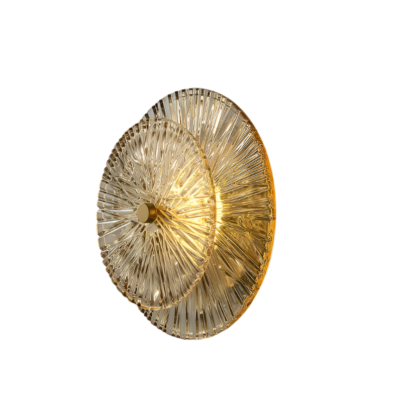 Contemporary Glass Wall Light - Diameter 13.7 inches Glass, Bathroom Wall Sconce, detail 8