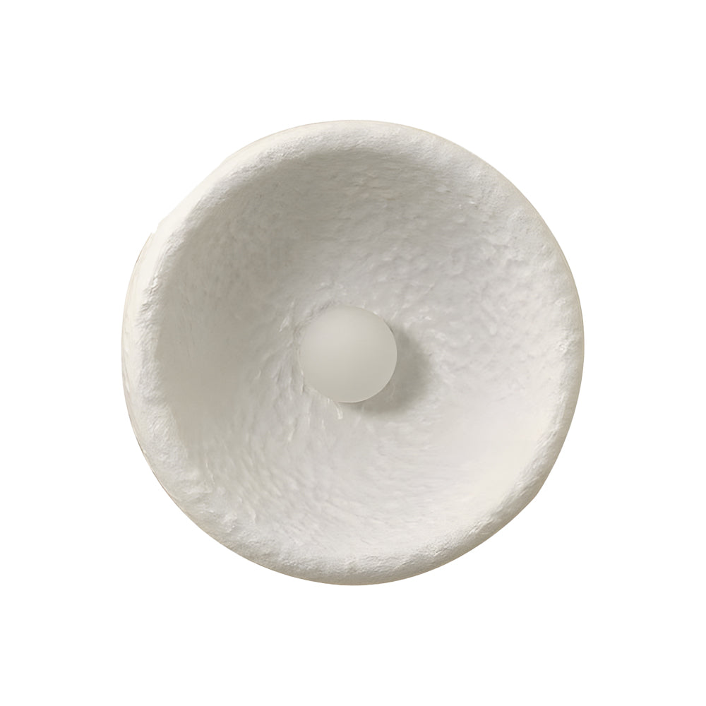 Japanese White Circular 1-Light Wall Light, 3 Sizes, Hardwired Wall Sconce, detail 6