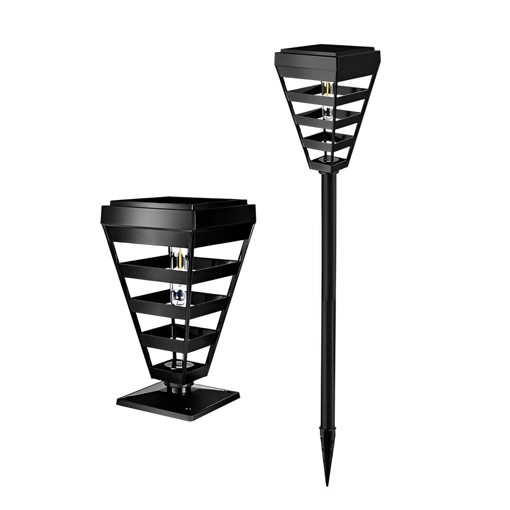 Waterproof LED Intelligent Light Control Black Contemporary Solar Lawn Lamp, Outdoor Wall Light, detail 6