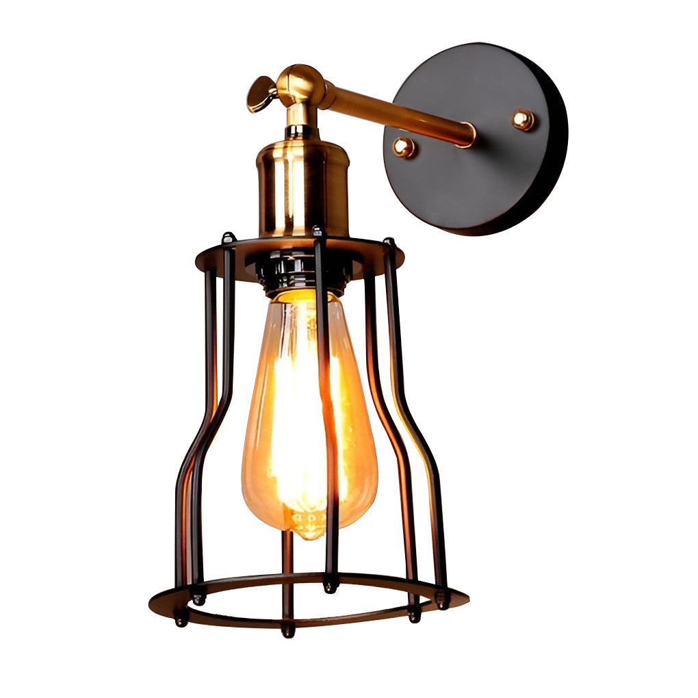Adjustable Retro Iron E27 Waterproof Industrial Plug-In Wall Light, Plug-In Wall Sconce, detail 6