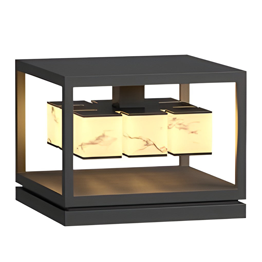 Square LED Waterproof Contemporary Solar Deck Post Lights Pillar Light Post Caps Lights, Outdoor Wall Light, detail 10