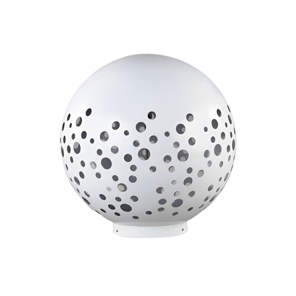 Waterproof Circular Metal Hollow White Contemporary Exterior Lanterns Lawn Lamp, Outdoor Wall Light, detail 9