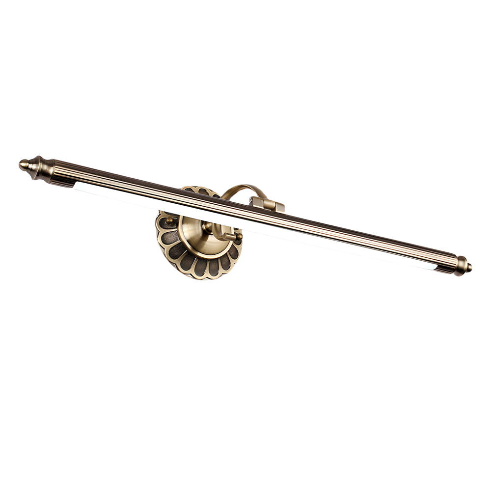 Retro Cylinder LED Bathroom Vanity Fixture with Flower Accents in Bronze Finish, Bathroom Vanity Light, detail 8
