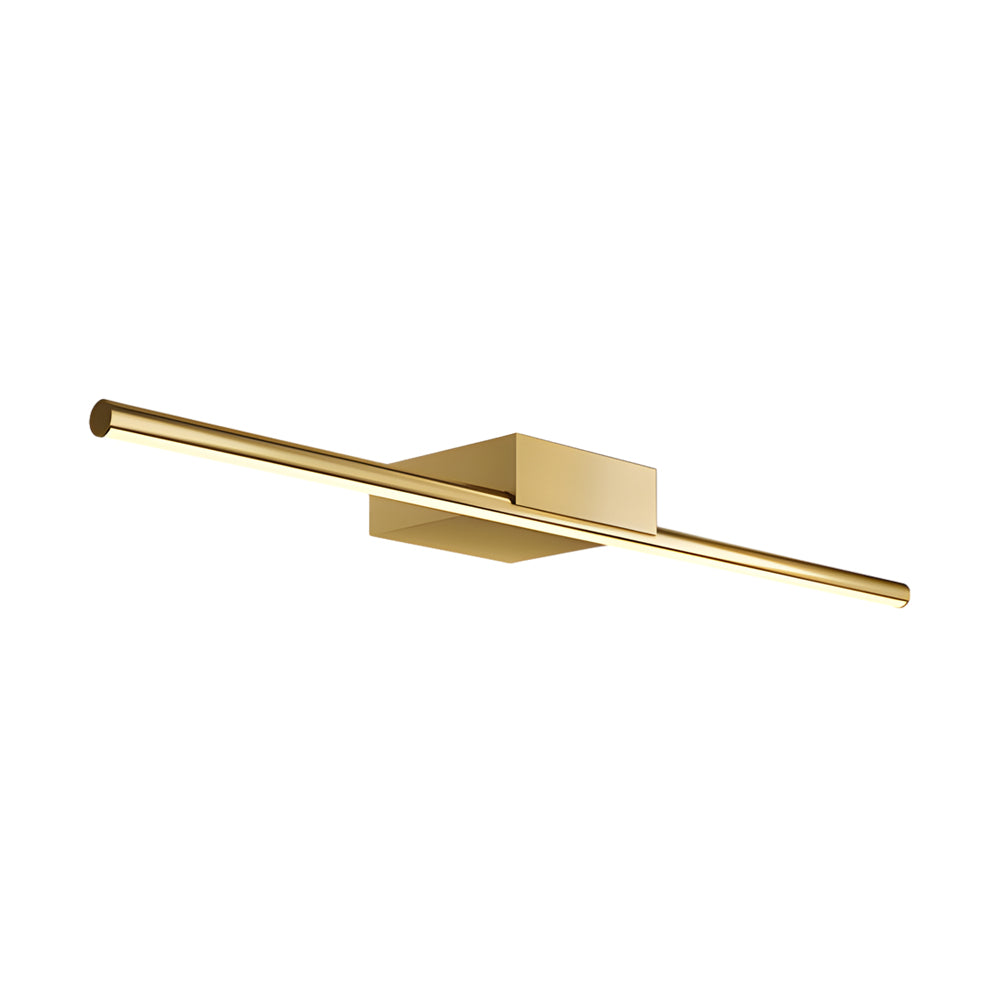 Brushed Brass Linear LED Vanity Fixture with Slim Cylinder Design for Bathrooms, Bathroom Vanity Light, detail 7