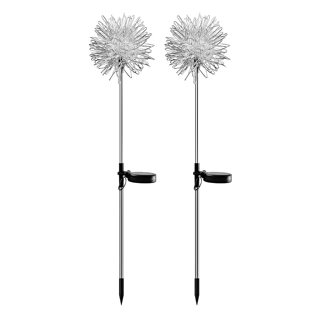 Stainless Steel 2PCS Aluminum Dandelions Flowers Decor Waterproof LED Solar Lawn Light, Night Light, detail 5