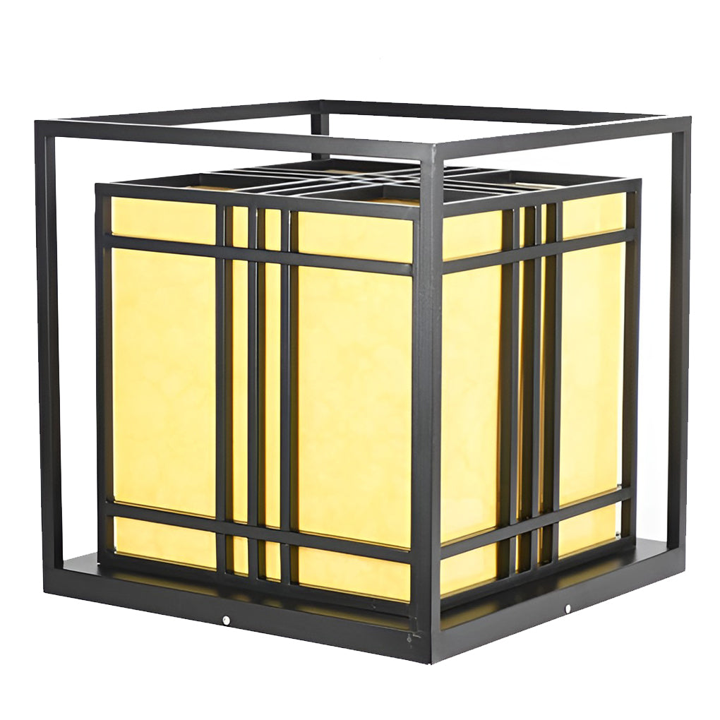 Retro Square Waterproof LED Black Contemporary Exterior Post Caps Lights, Outdoor Wall Light, detail 9