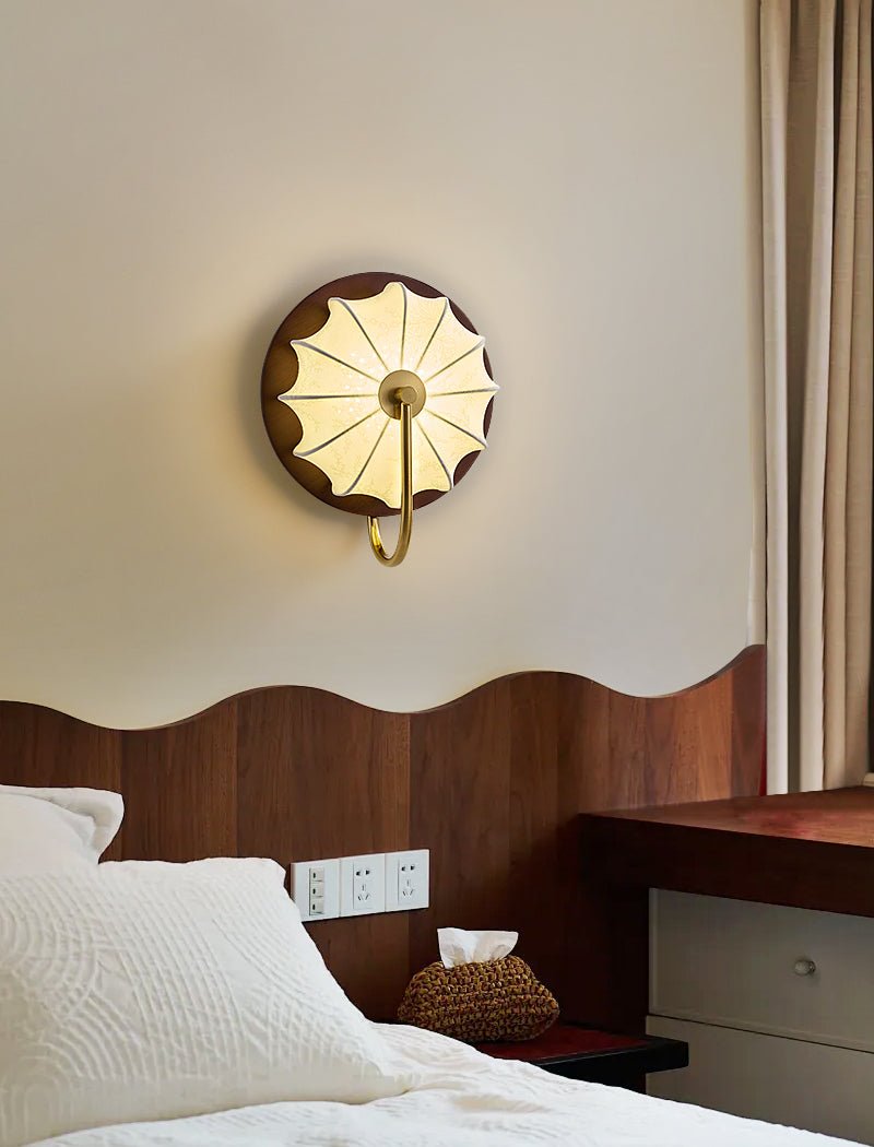 Elowen Fabric Wall Light, Hardwired Wall Sconce, detail 5